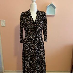 Long sleeve floral midi dress